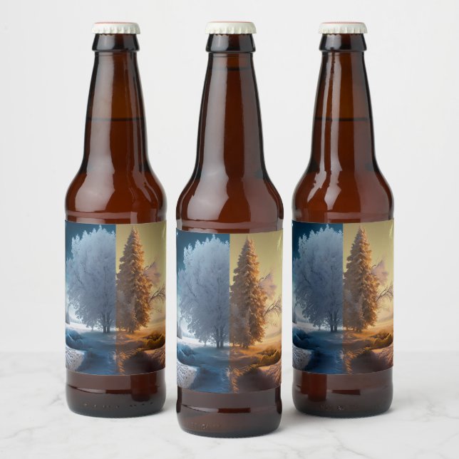 One day in winter beer bottle label (Bottles)