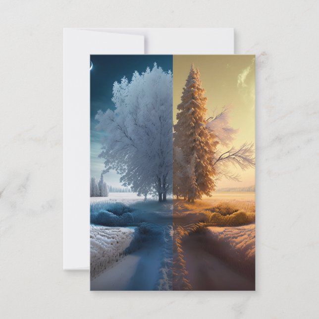 One day in winter card (Front)