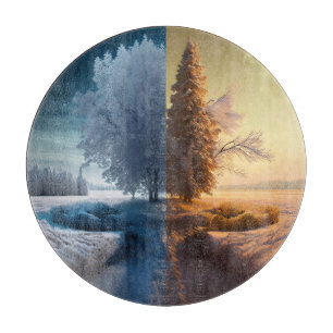 One day in winter cutting board