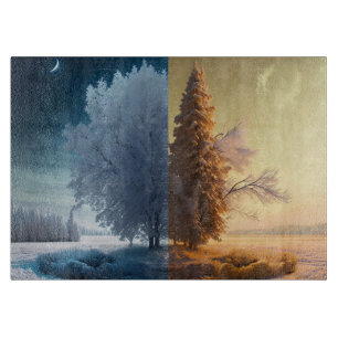 One day in winter cutting board