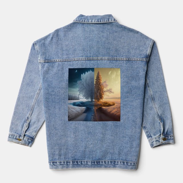 One day in winter denim jacket (Back)