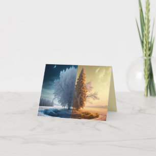 One day in winter holiday card