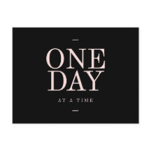 One Day - Inspiring Quotes Black Pink Goals