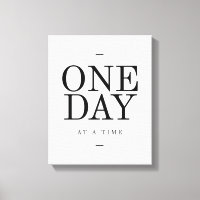 One Day Inspiring Sobriety Quote White Black