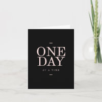 One Day - Motivational Quote Black Pink Goals