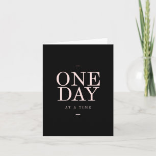 One Day - Motivational Quote Black Pink Goals Card