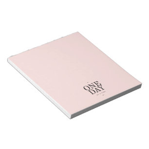 One Day Perseverance Quote Blush Pink Gift Notepad