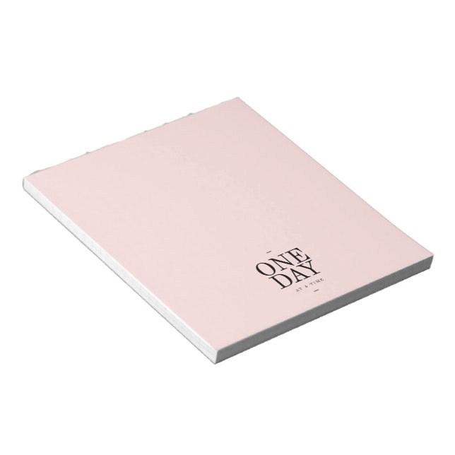 One Day Perseverance Quote Blush Pink Gift Notepad (Angled)