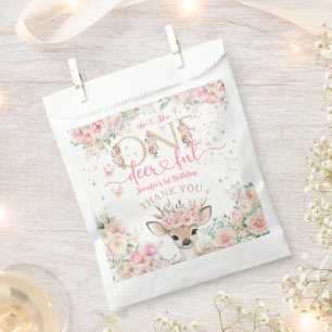 One-Deer-Ful 1st Birthday Girl Pink Fawn Favour Bags