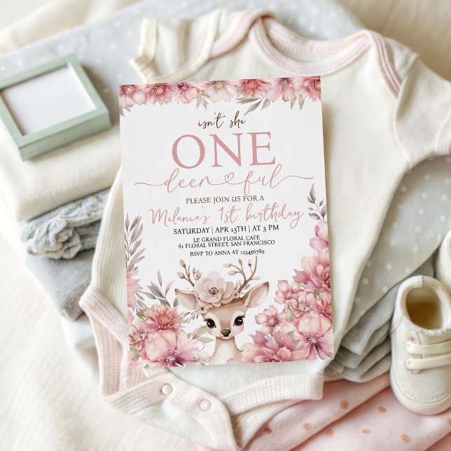 One-deer-ful 1st Birthday Invitation (Creator Uploaded)