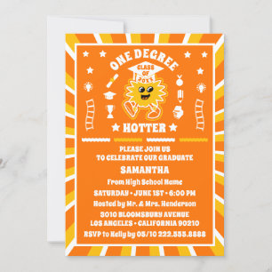 One Degree Hotter Retro Graduation Party Invitation
