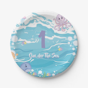 One-der The Sea First Birthday Party  Paper Plate