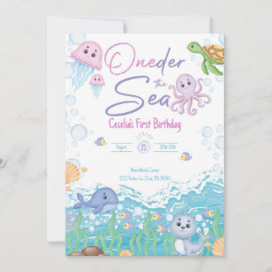 One-der the Sea Pastel Birthday Invitation
