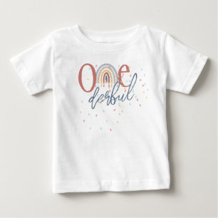 One-derful 1st birthday, Boho rainbow birthday Baby T-Shirt