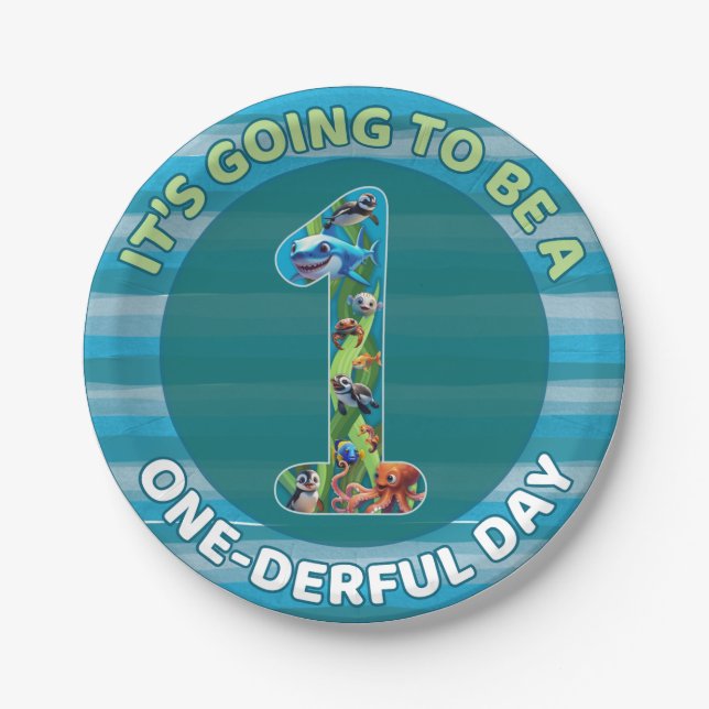 One-derful Day Paper Plate (Front)