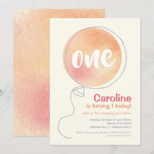 One-derful Day! Pastel Balloon 1st Birthday Invite