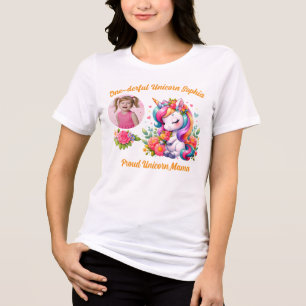 One-derful Magical Floral Unicorn 1st Birthday Mum Tri-Blend Shirt