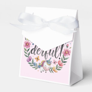 One-derful Watercolor Unicorn Birthday Favour Box