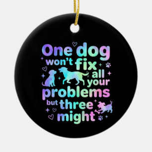 One dog won't fix all your problems but three ceramic tree decoration