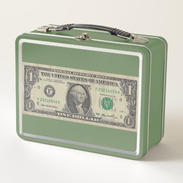One Dollar Bill  Metal Lunch Box (Front)