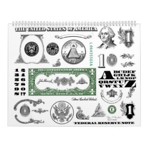 One Dollar Bill Pattern Calendar