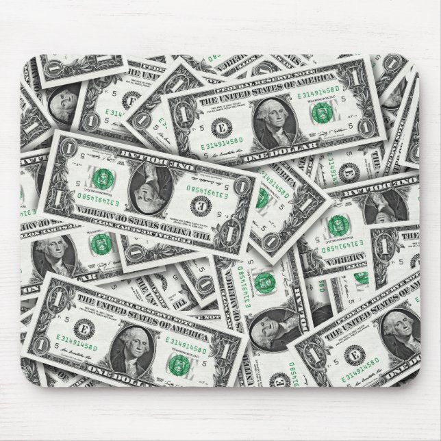 One Dollar Bill Pattern Mouse Mat (Front)