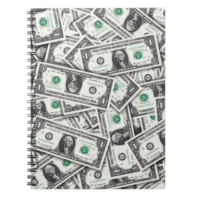 One Dollar Bill Pattern Notebook (Front)