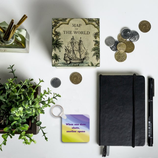 One door opens saying wisdom lavender key ring (Creator Uploaded)