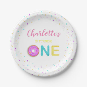 ONE doughnut birthday Paper Plate