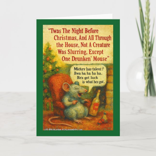 One Drunken' Mouse – Christmas Card Chaos (Front)
