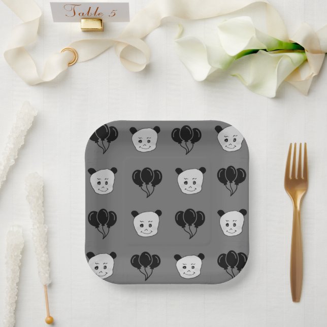 One dudu smile face birthday invitation  paper plate (Wedding)