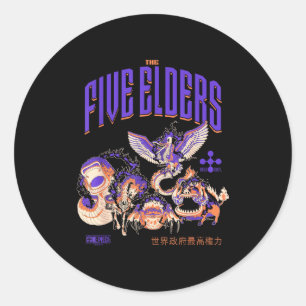 One Ece Anime The Five Elders Form Celestial Drago Classic Round Sticker