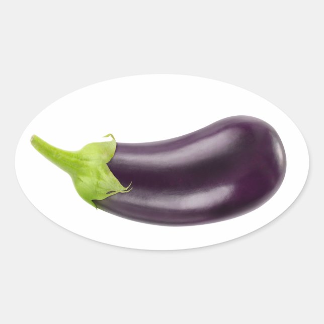 One eggplant oval sticker (Front)