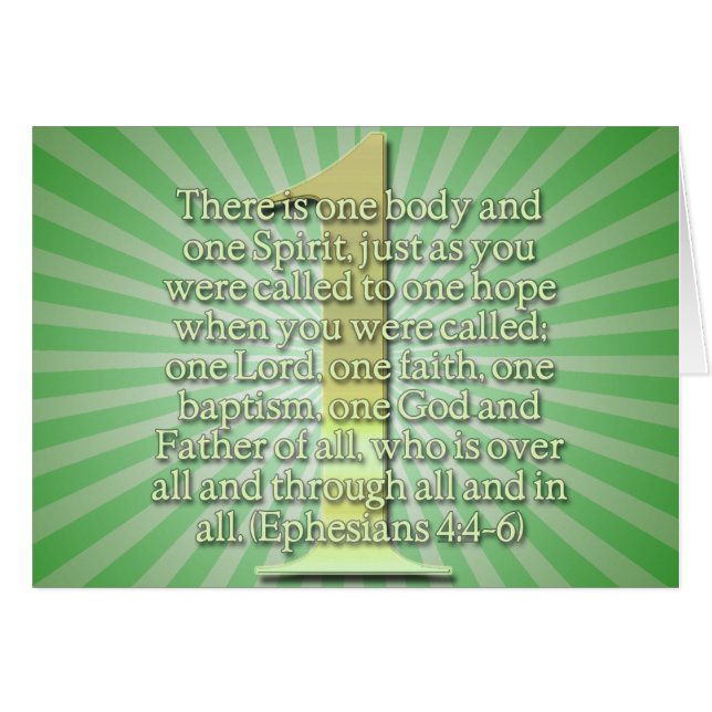 ONE  Ephesians 4:4-6 BIBLE SCRIPTURE (Front Horizontal)