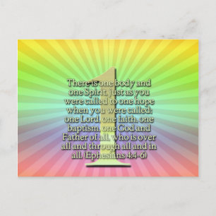 ONE  Ephesians 4:4-6 BIBLE SCRIPTURE Postcard