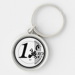 One Euro Coin Handmade Key Ring