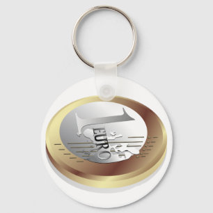 One Euro Coin Keychain