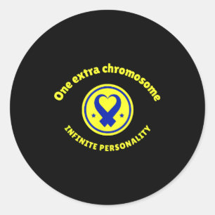 One extra chromosome infinite personality down classic round sticker