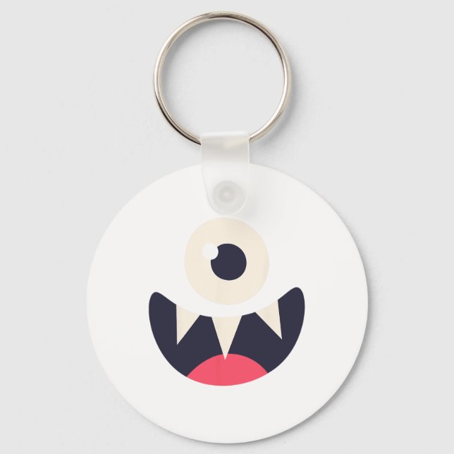 One Eye Monster Easy Costume Ideas Halloween Graph Key Ring (Front)