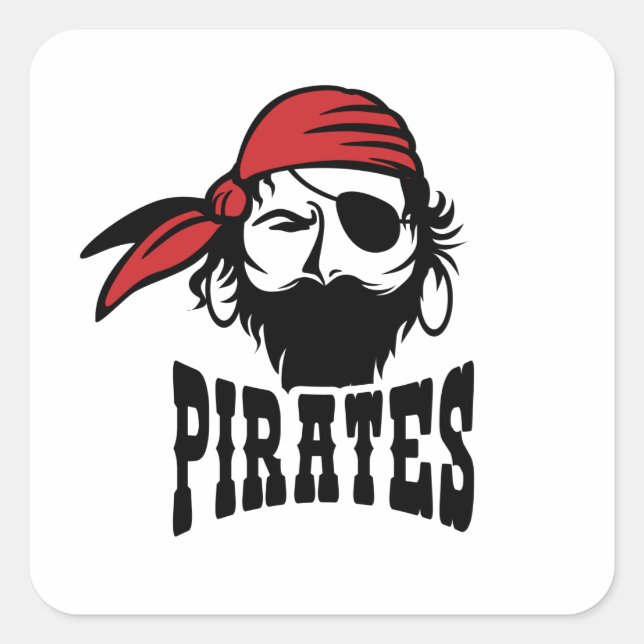 One Eye Pirate Square Sticker (Front)