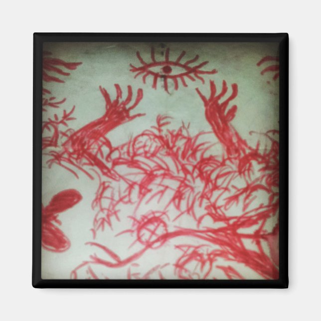 one eye that you believe drawing red eye magnet (Front)