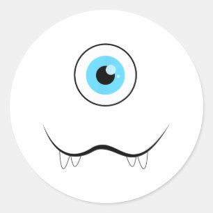 One Eyed Eyell Monster-face Funny Halloween Costum Classic Round Sticker