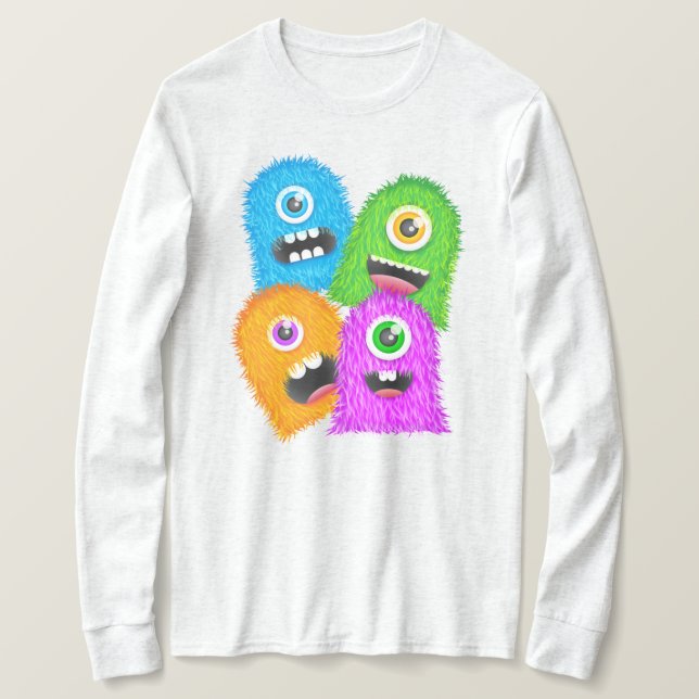 One Eyed Fuzzy Monsters T-Shirt (Design Front)