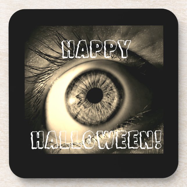 One Eyed, Halloween Hard plastic coaster (Front)