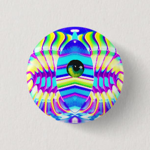 One-Eyed Star Beast Ken Gauge Psychedelic Art 3 Cm Round Badge