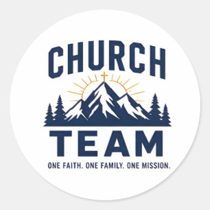 One Faith One Family One Mission Faith Design Classic Round Sticker