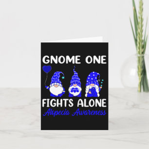 One Fights Alone Blue Ribbon Alopecia Awareness  Card