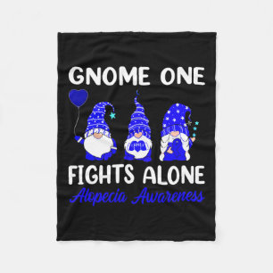 One Fights Alone Blue Ribbon Alopecia Awareness Fleece Blanket