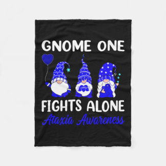 One Fights Alone Blue Ribbon Ataxia Awareness Fleece Blanket