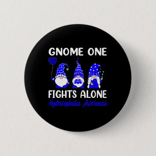 One Fights Alone Blue Ribbon Hydrocephalus Awarene 6 Cm Round Badge